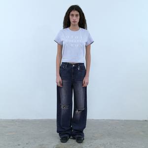 [오아이오아이컬렉션]데일리 컷팅 와이드 데님 팬츠 [SAND BLUE]