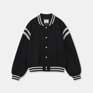 [오아이오아이컬렉션]클래식 울 바시티 자켓 [BLACK]