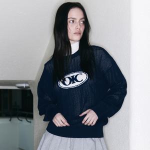 [오아이오아이컬렉션]로고 매쉬 니트 [NAVY]