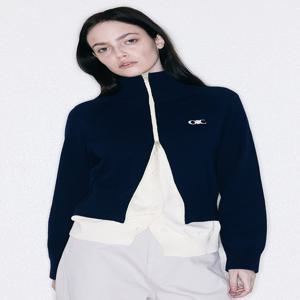 [오아이오아이컬렉션]클래식 자수 니트 집업 (2colors)