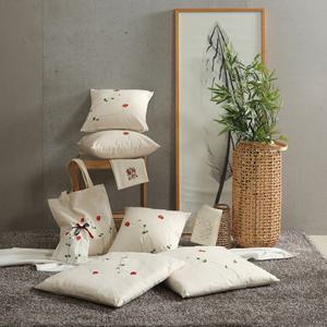 효재 양귀비 사계절꽃 광목 쿠션 국내생산 의자등 사무실 침대 쇼파 인테리어