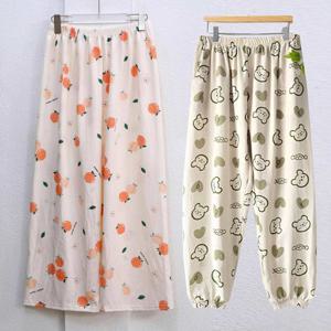 제이케이 여성 여름 린넨 아사면 밴딩 와이드 조거 파자마 잠옷바지