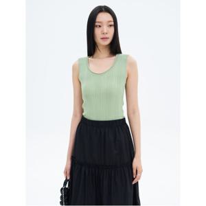 레이스 조직 슬리브리스 탑  라이트 그린 (115651AQ1L)