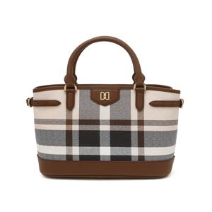 [닥스핸드백][쇼핑백동봉] 브라운 체크 가죽 토트백 DCBA5F716