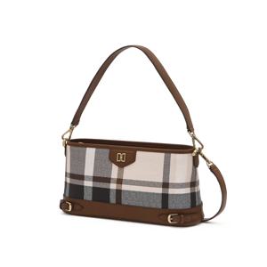 [닥스ACC][쇼핑백동봉] 타탄 체크 라이트 브라운 가죽 숄더백 DCBA5F713