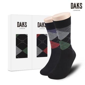 양말 신사 2족 선물세트 면스판장목 아가일 19360