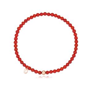 [티르리르] [CJ단독] 14K 핑크골드 천연레드아게이트 골드볼 팔찌 TBSK4P22079M-R