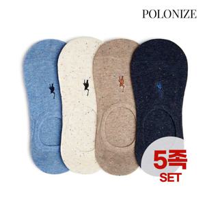 [폴로나이즈] 라이크 남성 자수 페이크삭스 덧신 5족 세트