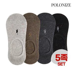 [폴로나이즈] 마일드 남성 자수 페이크삭스 덧신  5족 세트