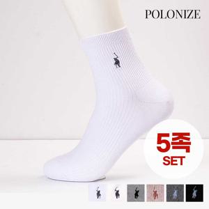 [폴로나이즈] 뮤지엄 미디엄 골지삭스 남성 양말 5족 세트