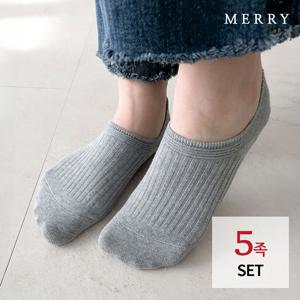 [메리삭스] 여성 골지 베스트 페이크삭스 5족 세트/양말