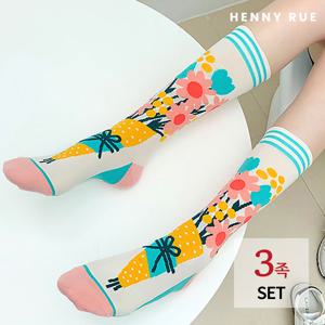 [헤니루] 가든파티 디자이너 롱삭스 3족 세트