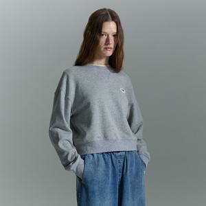 잔디와펜 크롭 맨투맨 [MELANGE GREY]