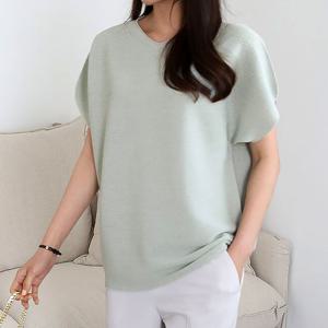 [엘브랜드] 루밍 V넥 홀가먼트 반팔 니트