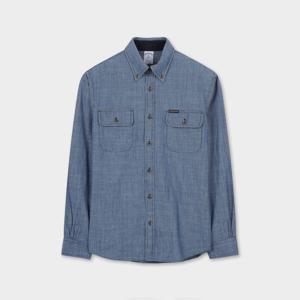 [정상가 179000원] 샴브레이 엘보 패치 워크셔츠 (인디고) (BBTHMFF305)
