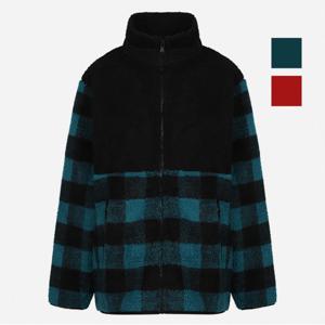 공용 배색체크 플리스 집업 점퍼 (NUI504)