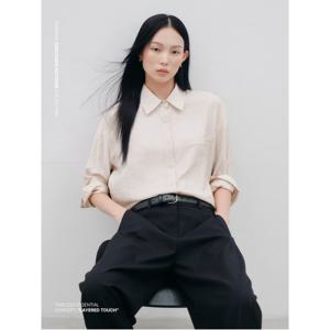 페미닌 글로시 셔츠  살몬 핑크 (125964MQ99)