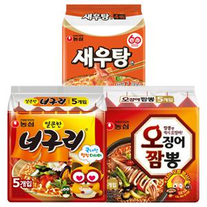 너구리 5입 + 오징어짬뽕 5입 + 새우탕면 4입