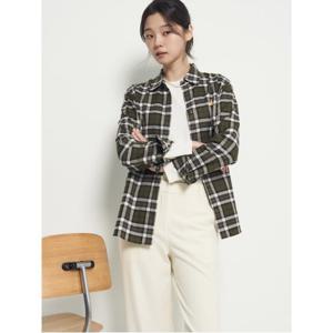 기모 체크 레귤러핏 셔츠  카키 (BF5964C01H)