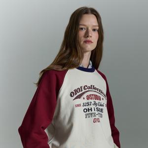 슬로건 그래픽 링거 맨투맨 [IVORY]