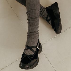 Poseul 포슬 미니 리본 X 스트랩 청키 스니커즈_1color 5cm