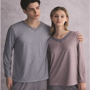 비비안 코트나 소재의 커플 홈웨어 상의세트 EZ1945 EZ2945