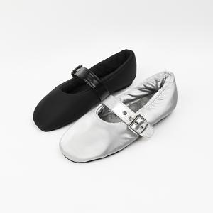 신난다슈 여성 패딩 플랫 슈즈 1cm 여자 메리제인 털 플랫 단화 인조퍼NF252482