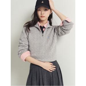 울 반집업 케이블 풀오버  그레이 (BF5X51C013)