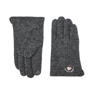 [선물포장] 그레이 로고장식 울혼방 스마트터치 여성장갑 JAGV5F212G3