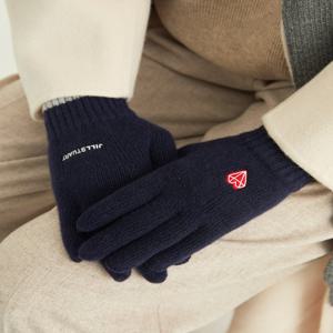 [선물포장]네이비 쁘띠 라인배색 울캐시미어혼방 스마트터치 장갑 JAGV5F271N2