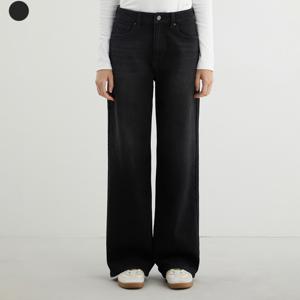 게스진 여성 기모 흑청 와이드 YP4D9195