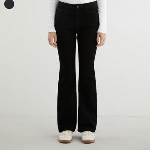 게스진 여성 이중지 블랙 플레어부츠컷 YP4D9197