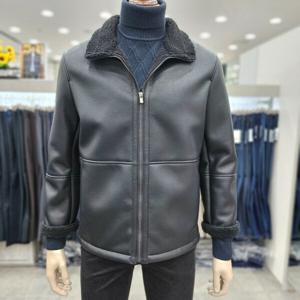 (모다인천점)블랙 안감 양털 퍼 인조 무스탕 점퍼/PPJP4209A_IC