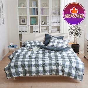 국내생산 빅체스 그레이 말랑 세미 차렵이불/세트(SS)(Q)