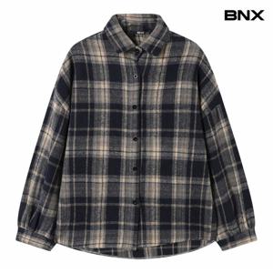정상가:49,000원 ㅣ 체크 카라 루즈핏 긴팔 셔츠 (BX4BL006L0)