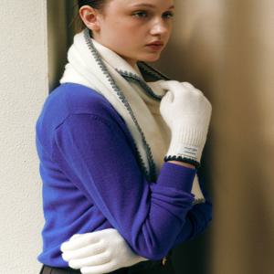 [선물포장]  아이보리 배색포인트 울혼방 장갑 JAGV5F680IV