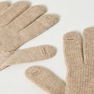 [선물포장][여성장갑] 베이지 짜임 울캐시미어혼방 장갑 HIGV5F730I2