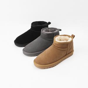 신난다슈 여성 앵클부츠 2cm 숏 앵글 털 부츠 퍼안감 소가죽 스웨이드 BP256109