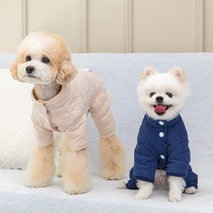 펫츠랜드 강아지 겨울옷 베베 누빔 올인원