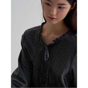 체크 카디건 블라우스  네이비 (355Y64LY1R)