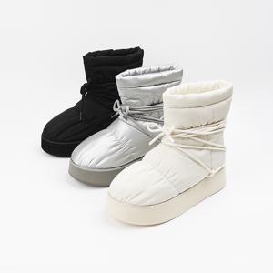 신난다슈 여성 패딩부츠 5cm 키높이 방한 숏 앵클 부츠 털부츠 통굽 NF255276