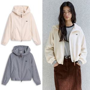 오버크롭 플리스 후드집업 (2color)