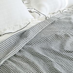 까사베르데 비토 네이비 체크 선염면 여름 홑겹이불/홑이불