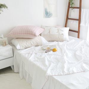 까사베르데 아멜리 화이트 핀턱 선염면 여름 홑겹이불/홑이불 2color
