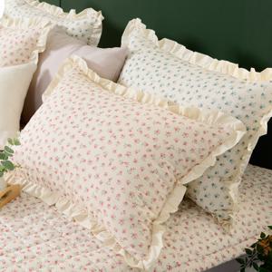 에스데코 순수 60수 아사면 꽃무늬 프릴 워싱베개커버4X6 2컬러