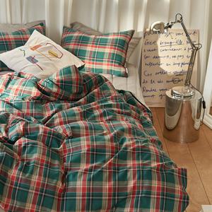홀리데이 그린체크 이불세트 SS
