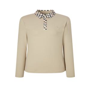 골프 여성 [[24FW]] WNTS4D750I2 [스테디셀러]체크 카라 레터링 긴팔폴로티셔츠 (BEIGE)