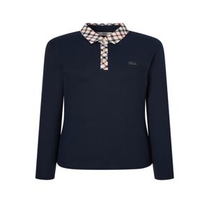 골프 여성 [[24FW]] WNTS4D750N3 [스테디셀러]체크 카라 레터링 긴팔폴로티셔츠 (NAVY)