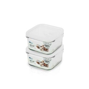 글라스락 클래식 화이트에디션 정사각 490ml 2종세트