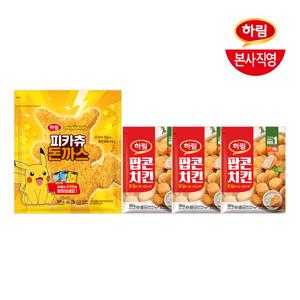 CJ단독피카츄 돈까스 500g+팝콘치킨180g 3봉